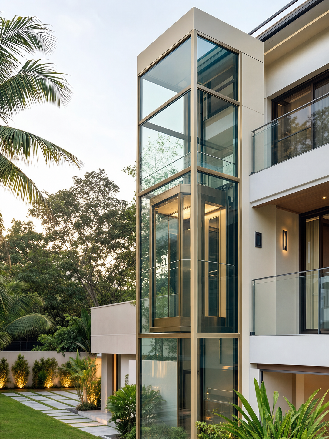 Exterior glass lift installation